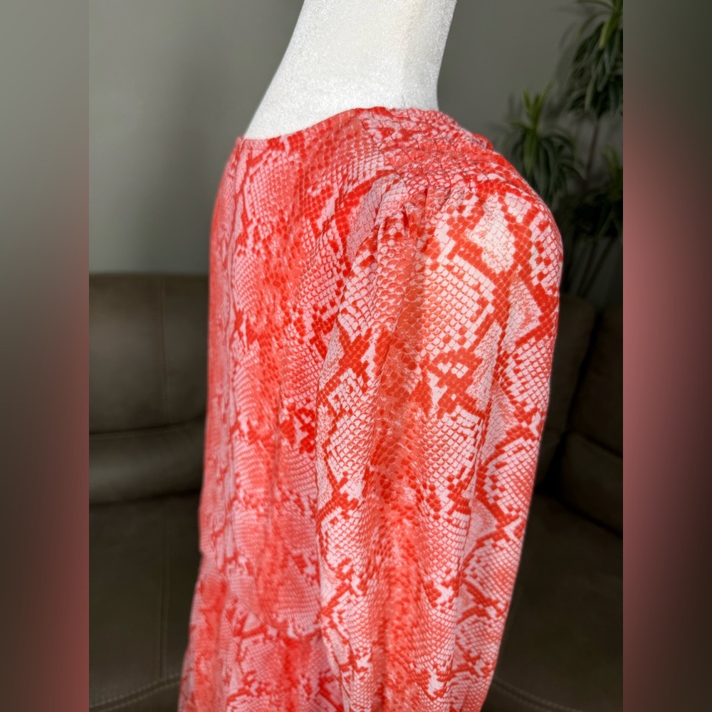 Michael Kors MK Coral Snake Print Animal Mini Dress Sz M Spring Summer Easter - Picture 6 of 10